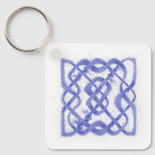 VIOLET CELTIC KNOT Square Aluminium Sleutelhanger (Voorkant)