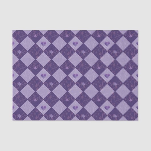 Violet Checkerboard en Play Card-uitgangen Tissuepapier (Voorkant)
