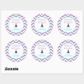 Violet Chevron Custom Happy Birthday Stickers (Feuille)