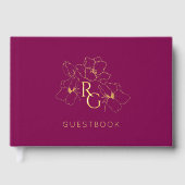 Violet | Chic Monogram Mariage livre d'hôtes (Recto)