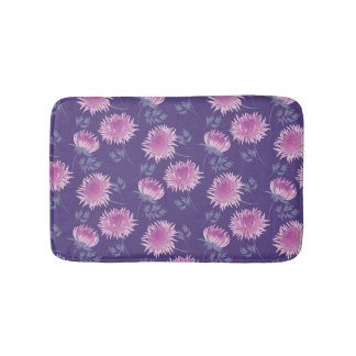 Violet Chrysanthemum Bloem Patroon Badmat