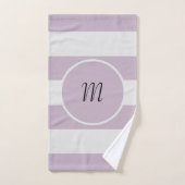 Violet Clair et Rayures Blanc Cassé (Serviette à main)