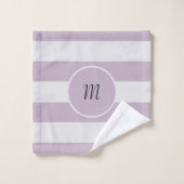 Violet Clair et Rayures Blanc Cassé (Gant de toilette)