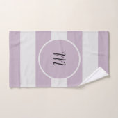 Violet Clair et Rayures Blanc Cassé (Serviette à main)