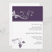 Violet Color Band Vine Scroll Weddenschap Kaart (Voorkant / Achterkant)