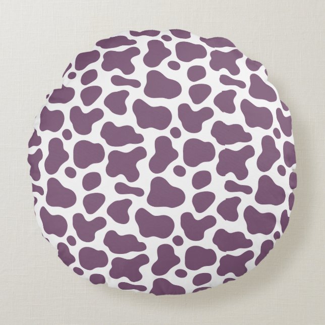 Violet Cow Rond Kussen (Voorkant)