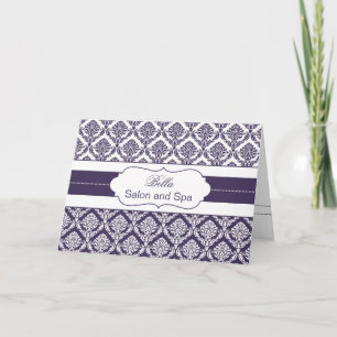 violet damask Business Thank You Cartes