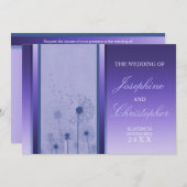 Violet Dandelion Romance Faire-part de mariage (Devant / Derrière)