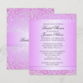 Violet de luxe Elegant Damask Invitation nuptiale (Devant / Derrière)