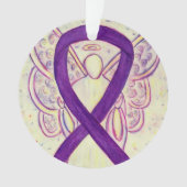 Violet de sensibilisation Ruban Angel Customisé or (devant)