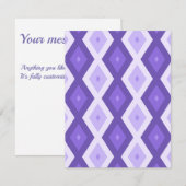 Violet diamantpatroon RSVP kaartje (Voorkant / Achterkant)