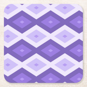Violet diamantpatroon vierkante kartonnen onderzetter