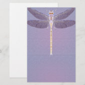 Violet Dragonfly Briefpapier (Voorkant / Achterkant)
