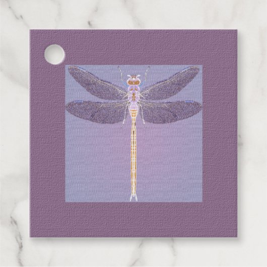 Violet Dragonfly Moederdag Bedankjes Labels (Voorkant)