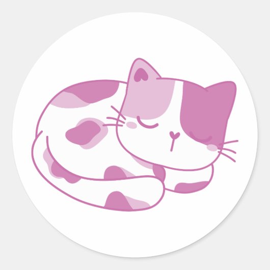 Violet dromen: Slapen Kitten Ronde Sticker (Voorkant)