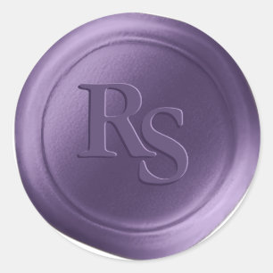 Violet dubbele monogram bruiloft wax zegels