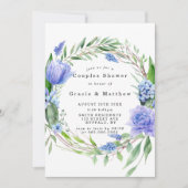 Violet Dusty Blue Hyacinth Couples Invitations de  (Devant)