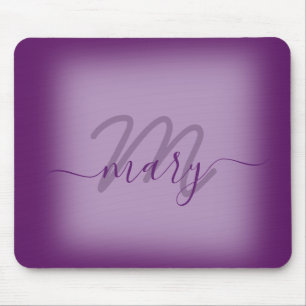 Violet Dusty Paarse minimale naam Monogram Muismat