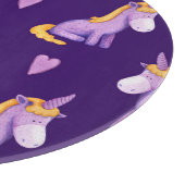 Violet eenhoorns harten Waterverf patroon. Snijplank (Hoek)