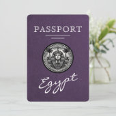 Violet Egypt Passport Wedding Save the Date (Debout devant)