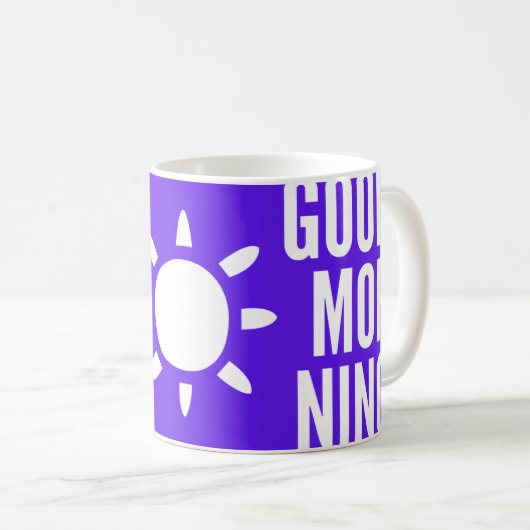 Violet élégant Bon Matin Sun Thé Mug (Devant droit)