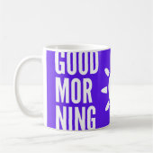 Violet élégant Bon Matin Sun Thé Mug (Gauche)