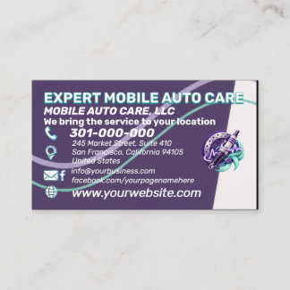 Violet Elektrische Auto Reparatie Auto AC Aangepas Visitekaartje