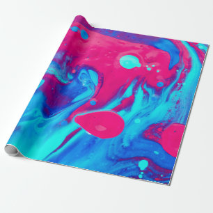 Violet en blauw abstract schilderij cadeaupapier