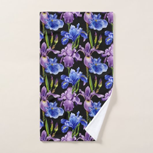Violet en Blue Iris Bad Handdoek (Handdoek)