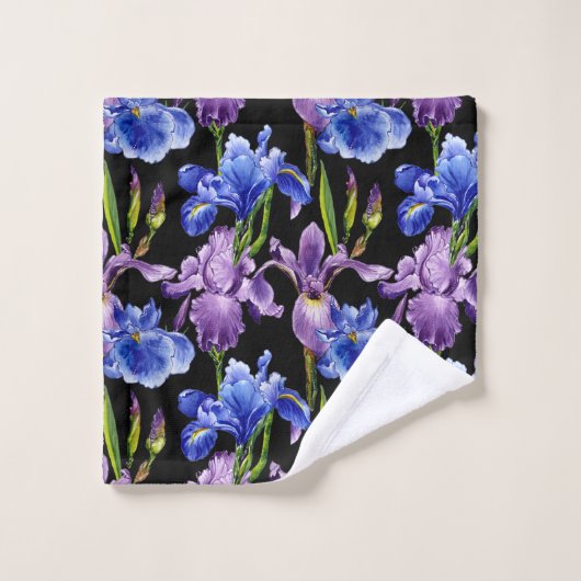 Violet en Blue Iris Bad Handdoek (Wasdoekje)
