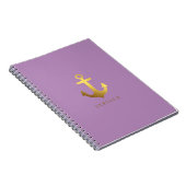 Violet en Faux Gold Foil Anchor Notitieboek (Rechterzijde)