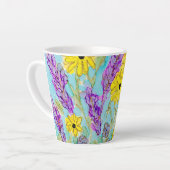 Violet- en geellantaarnbeker latte mok (Linkerhoek)