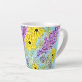 Violet- en geellantaarnbeker latte mok (Rechterhoek)