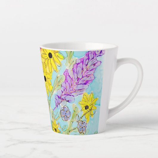 Violet- en geellantaarnbeker latte mok (Rechts)
