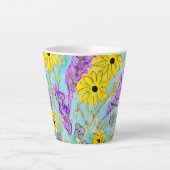 Violet- en geellantaarnbeker latte mok (Voorkant)