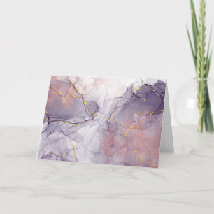Violet en goudmarmer bedankkaart