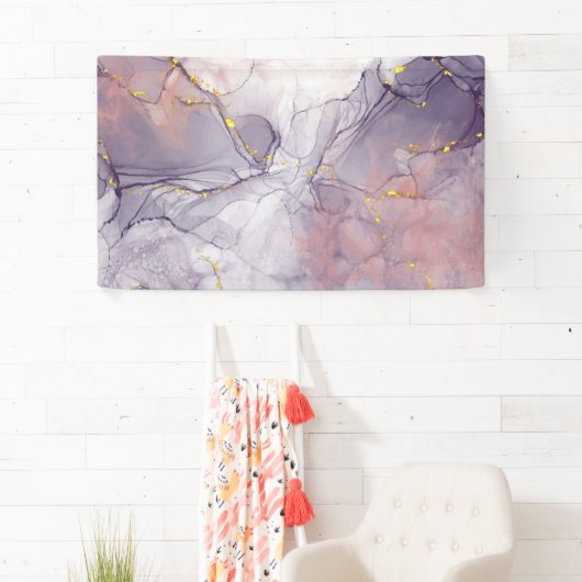 Violet en goudmarmer spandoek (Insitu)