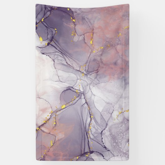 Violet en goudmarmer spandoek (Verticaal)