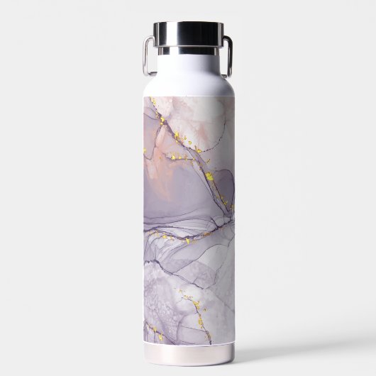 Violet en goudmarmer waterfles (Voorkant)