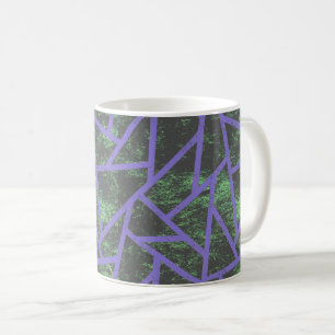 Violet en groen mozaïekpatroon koffiemok