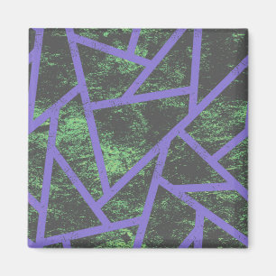 Violet en groen mozaïekpatroon magneet