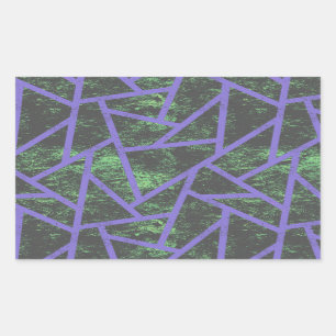Violet en groen mozaïekpatroon rechthoekige sticker