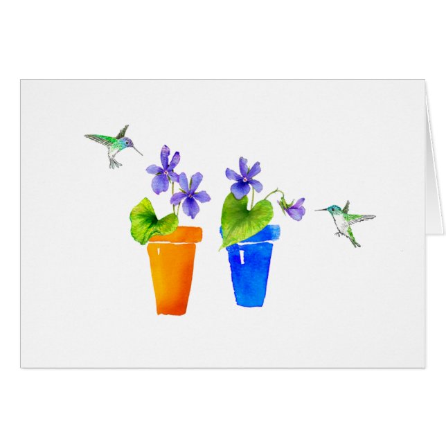 Violet en levende vogels (Voorkant Horizontaal)