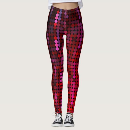 Violet- en roze sequinachtig leggings (Voorkant)