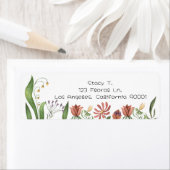 Violet en stoffige roze bloemen etiket (Insitu)