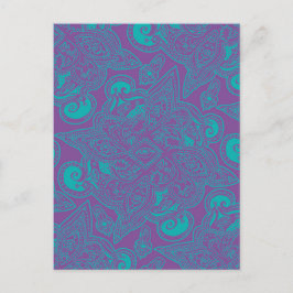 Violet en Turquoise Persian Star Mandala Pattern Briefkaart