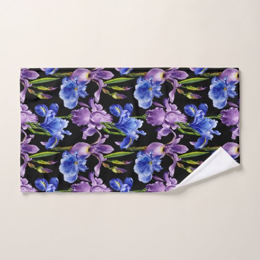 Violet et Blue Iris (Serviette à main)