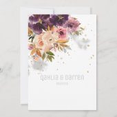 Violet et mousseux & Faire-part de mariage mauve (Dos)