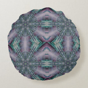 violet et vert scifi moderne Coussin rond