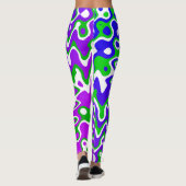 [Violet et vert] Tourbillons Leggings Op-Art (Dos)